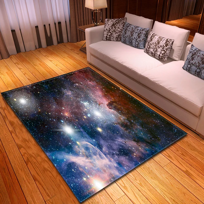 Простой Таинственный Звездное ковер для гостинной спальни столовая rugs and carpets шелковистый для дома, гостиной Космический galaxy ковер