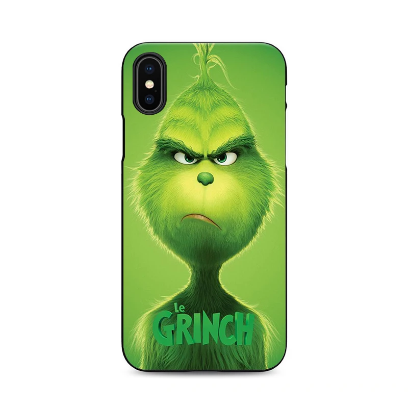 Рождественский мягкий силиконовый черный чехол grinch, чехол для iPhone X XR XS MAX 6 7 8 plus 5 5S 6s se, лучший дизайн корпуса
