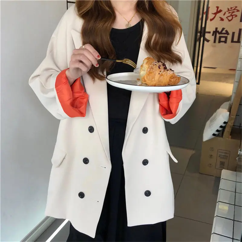 Весенне осенняя верхняя одежда новый корейский Свободный Блейзер куртка с