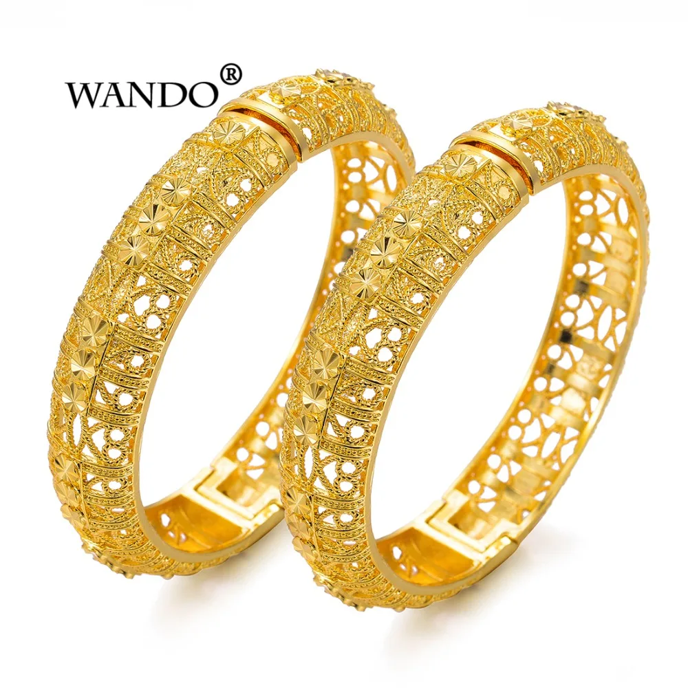 WANDO 2 шт женский браслет золотистого цвета массивная цепочка полые цепи звенья