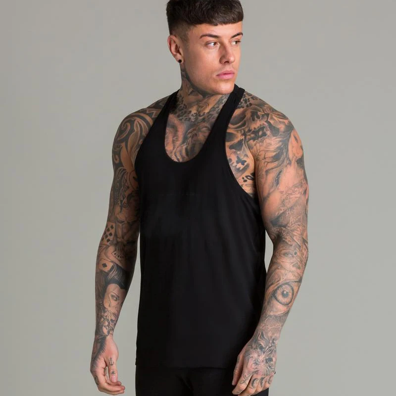 Майка Мужская Спортивная из хлопка майка без рукавов для бодибилдинга и бега |