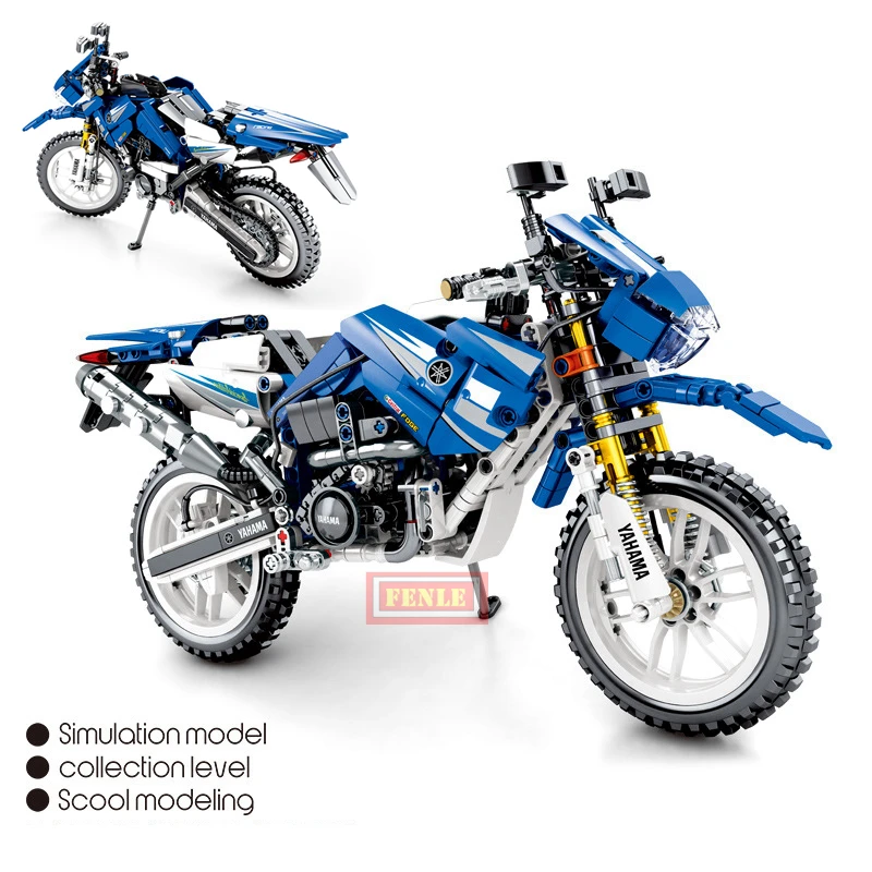 701702 лего technic Creator yahama WR250 внедорожный мотоцикл Строительные блоки Набор кирпичей классическая модель детские игрушки для мальчика