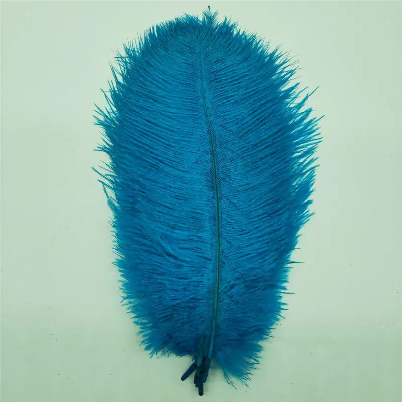 Lake Blue 10 шт./лот 20-25 см большой полюс страусиные перья натуральная окрашенная карнавал Декор Перья для рукоделия Свадебные украшения Плюм - Цвет: Lake Blue