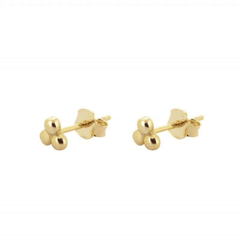 CANNER Delicate Flower Earrings for Women Girls Gold Color Stud Earrings 925 Sterling Silver Mini Earring Jewelry H40 - Metal Color: Gold-color