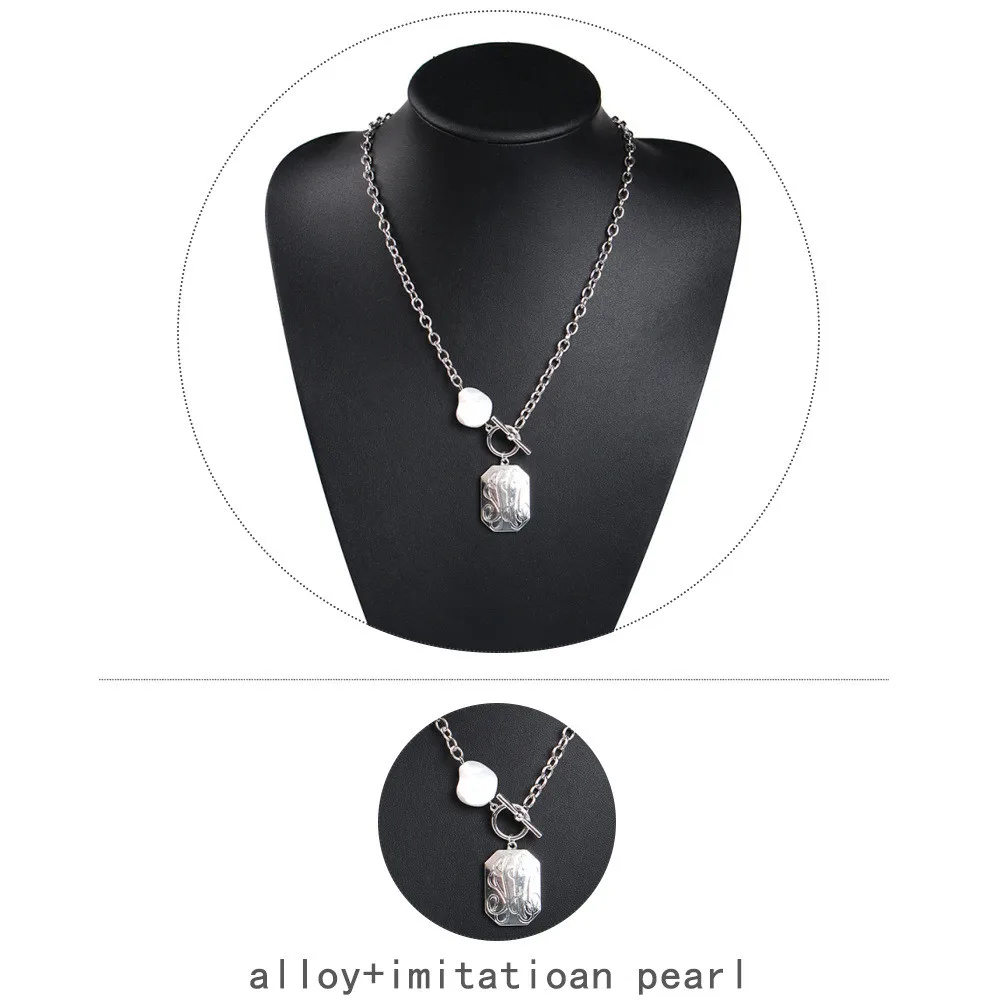 MLING модное жемчужное ожерелье для женщин Очаровательное ожерелье с прямоугольной подвеской модные праздничные Ювелирные изделия Подарки