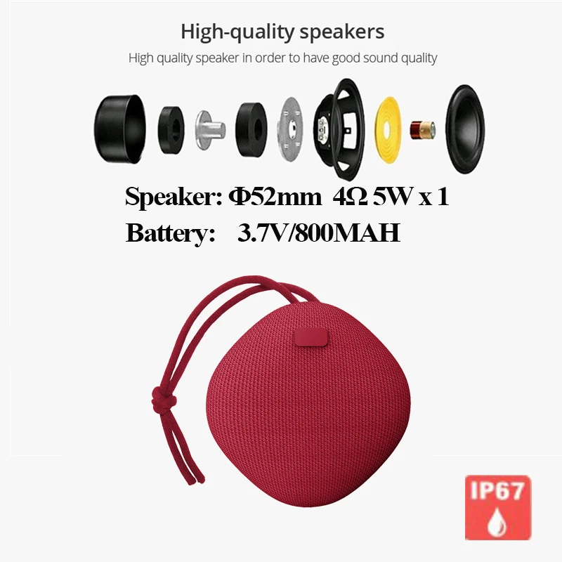 Bluetooth Колонка X3C 5 Вт с сабвуфером|Портативные колонки| |