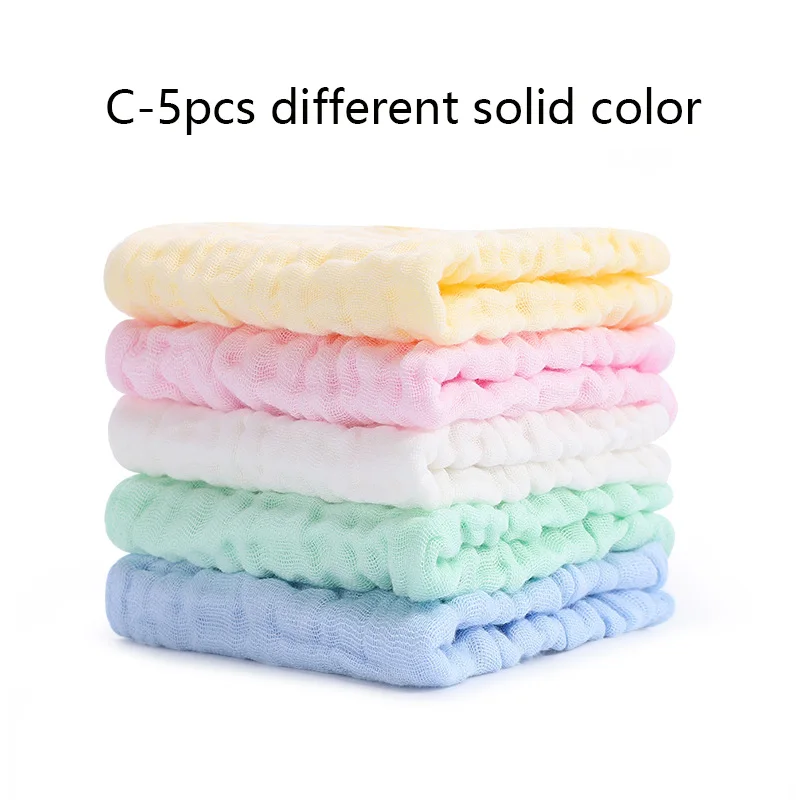 C-Cotton 25x25cm Herbabe 5 шт. комплект полотенец для малышей 6 слоев хлопок для ванной полотенца Кормление протрите борп новорожденных тканевые платочки-салфетки слюны - Цвет: C-Cotton 25x25cm