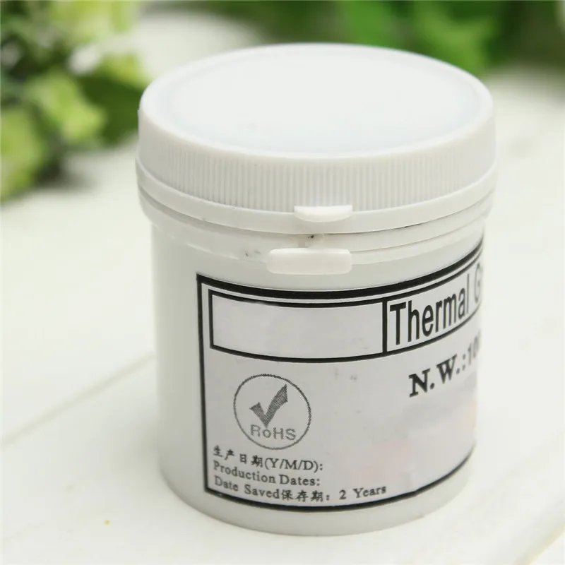 Термальная смазка серебристого цвета высокой проводимости 100 г термальная паста