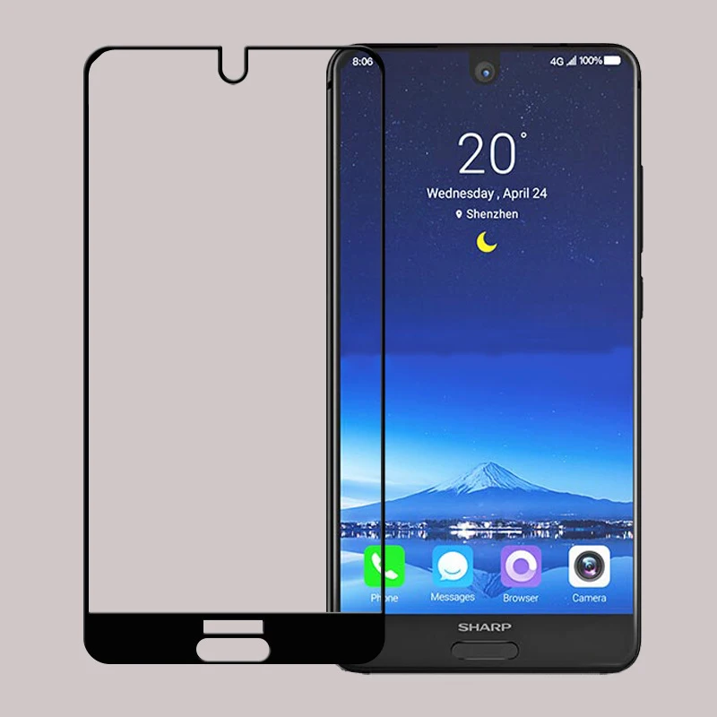 Полное покрытие закаленное стекло для Sharp Aquos S2 Защитная пленка экрана полное