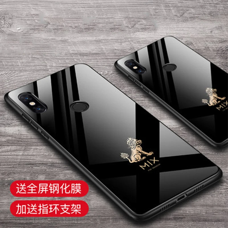 

Новый стеклянный чехол-сумка для Xiaomi MIX 2, Бесплатная защита экрана для Xiaomi MIX 2 S, мягкая ТПУ Рамка, чехол-накладка MIX2 MIX2S