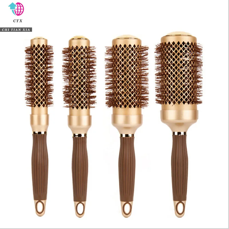 Антистатическая круглая щетка для волос бочка женщин влажная кудрявая Detangle