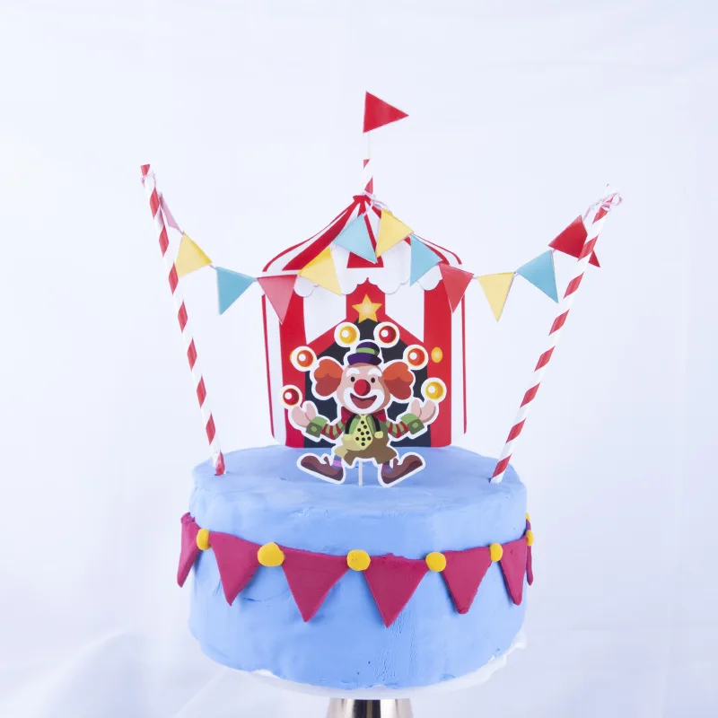 Детский праздничный костюм с мультяшным рисунком серия цирков Смайл клоун