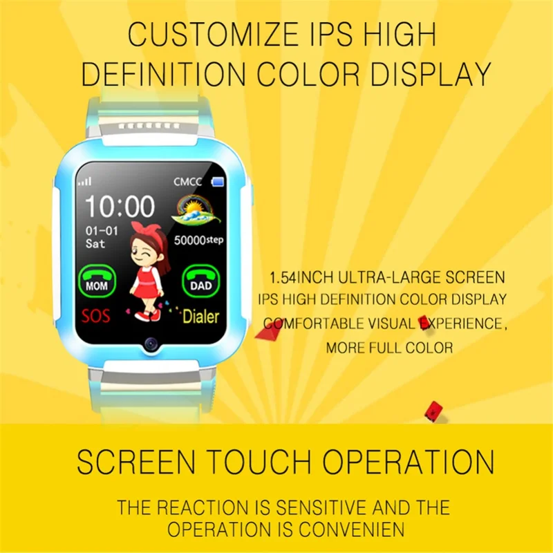 TCunPT E7 Детские умные часы LBS расположение Водонепроницаемый Smartwatch Сенсорный экран