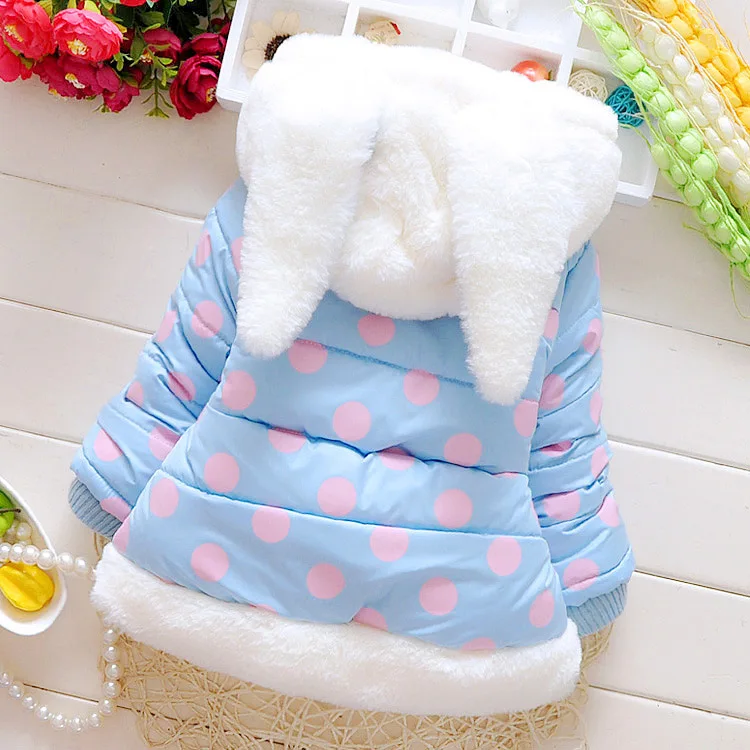 WEPBEL Winter New Girl Bunny Jacket Outwear Baby Kids Fashion Cartoon Cute Coats Heavyweight Warm Jackets | Детская одежда и обувь