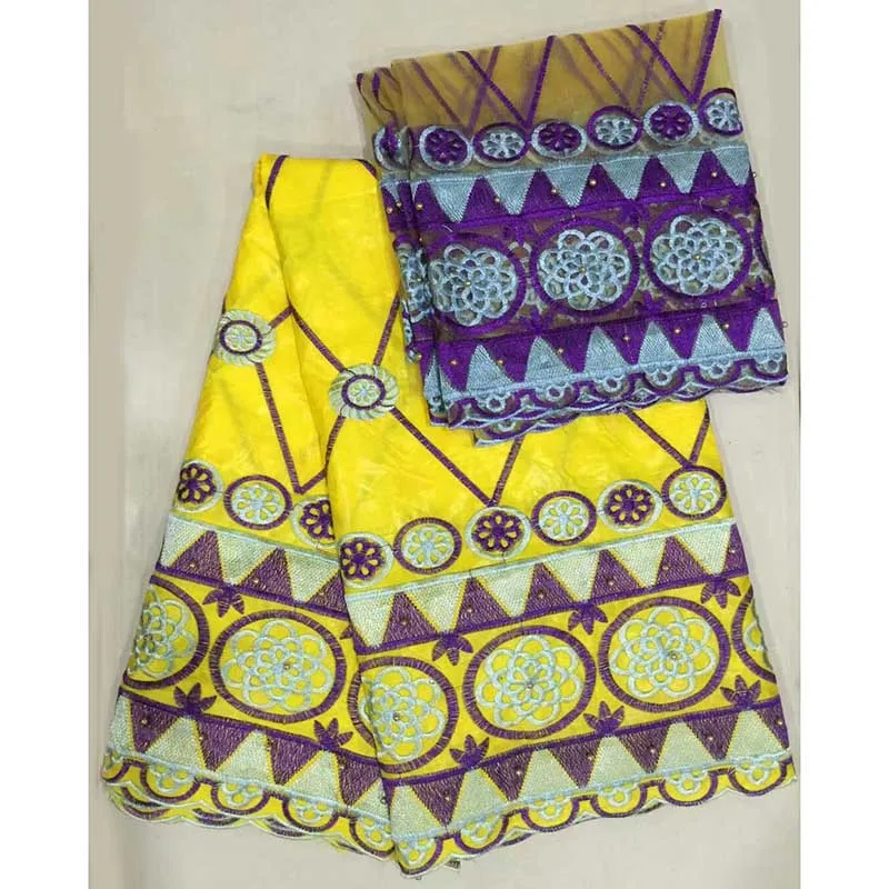 Bazin Riche Getzner 2017 High Quality African Lace FabricYellow Embroidered Jacquard Textil Baby Dresses Material 5yard/lot | Дом и сад