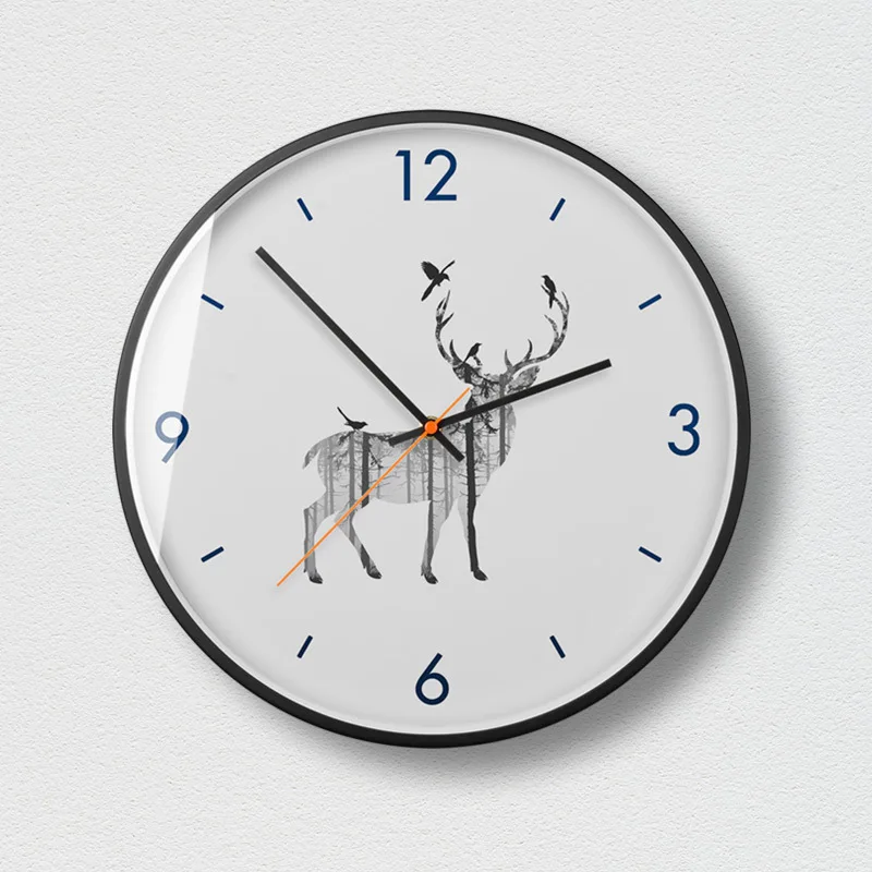 Boreal Europe elk individual character decorates wall clock contemporary and popular inspector wind anO5 | Дом и сад