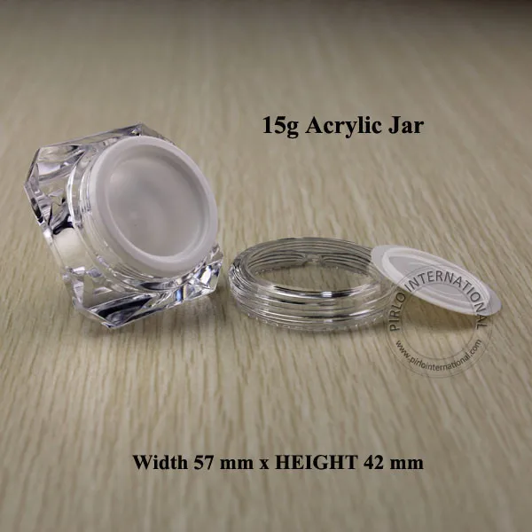 10x15 г Diamond форма акриловая пластмассовая банка с крышка Пустые Косметический