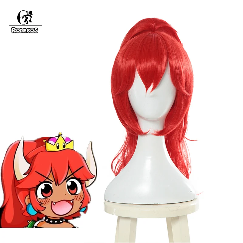 ROLECOS аниме Bowsette косплей волос Kuppa Koopa Hime Красный Желтый головные уборы для женщин