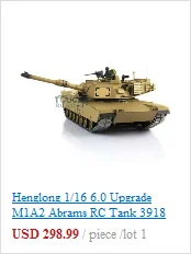 Henglong 1/16 масштаб 6,0 настроить Abrams rc Танк 3918 360 револьверная отдача ствола TH12946