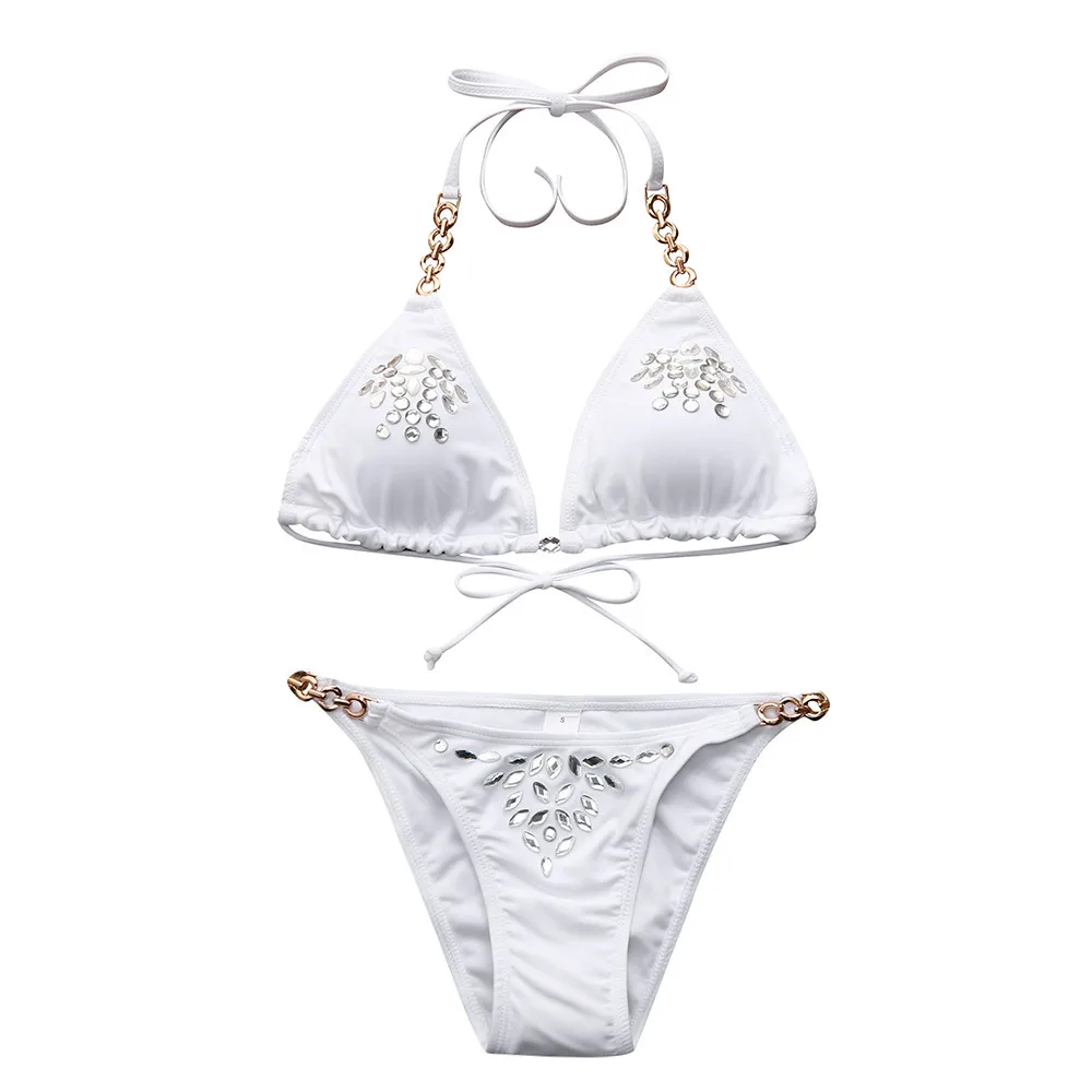 Лето 2018 бикини женский комплект для бурения бандажный бюстгальтер с вкладышами