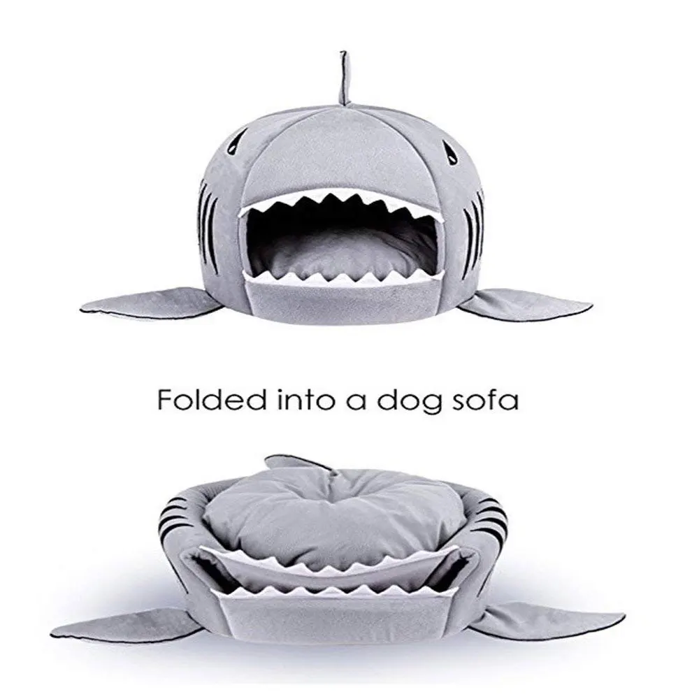 Домик для домашних животных Shark моющаяся Лежанка собак со съемной подушкой и