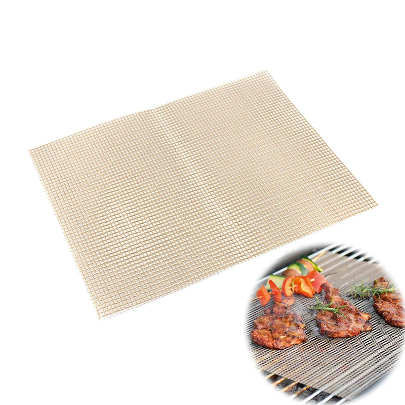 Grill Mesh Mat Reusable Barbecue Net Pad Grid Shape Cooking Easy to Clean Heat Resistant For Grilled Vegetables Fish Beef | Дом и сад