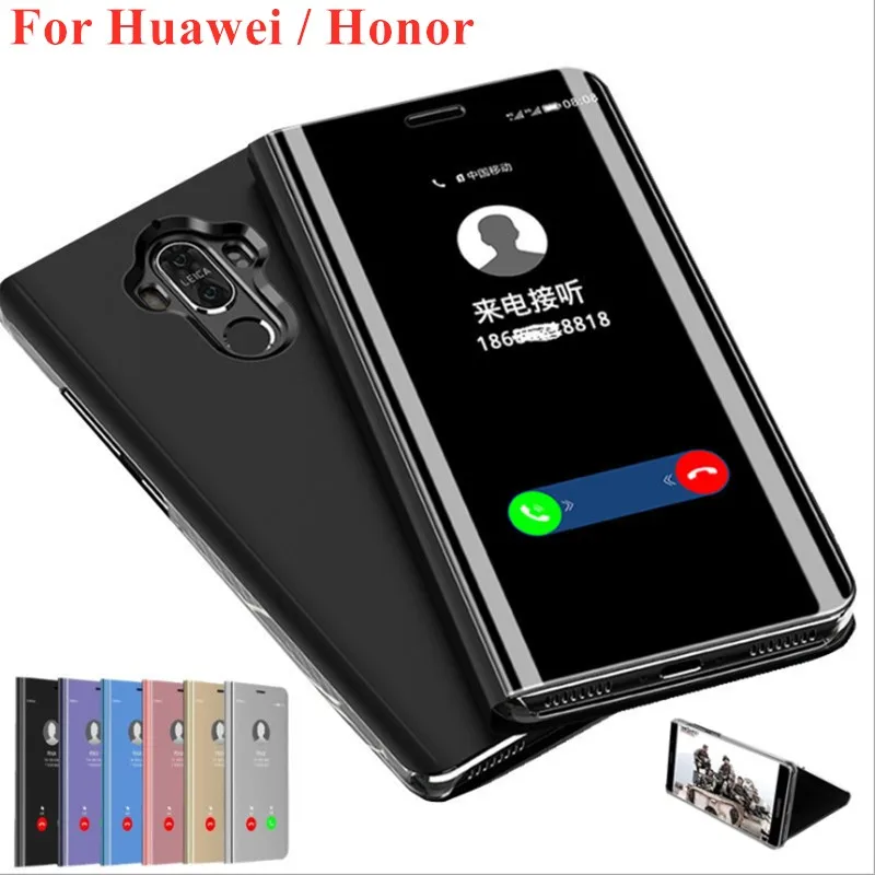 Умный зеркальный флип-чехол для huawei Honor P10 P20 P30 Lite Mate10 Mate20 Mate30 Pro Y5 Y6 Y7 Y9 Psmart плюс чехол Coque