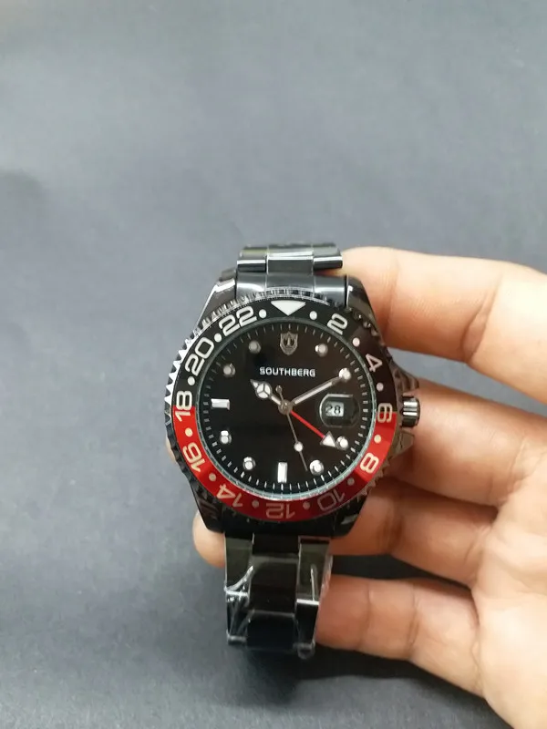 Роскошные мужские часы от ведущего бренда GMT, кварцевые часы, деловые светящиеся сапфировые часы из нержавеющей стали, часы daytona 4,4 см