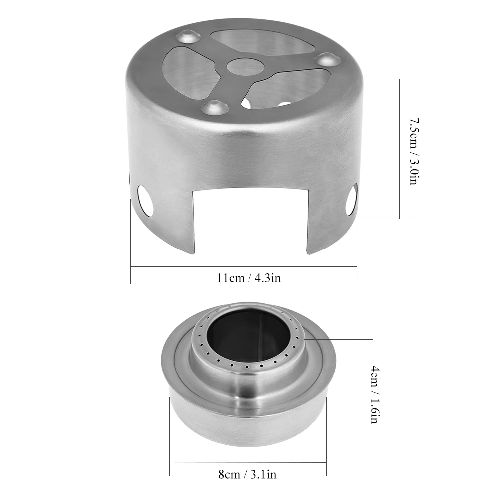 

Outdoor Alcohol Stove Camping Burner Cooking Stove Mini Portable Alcohol Stove with Rack Windscreen Camping Backpacking Burner