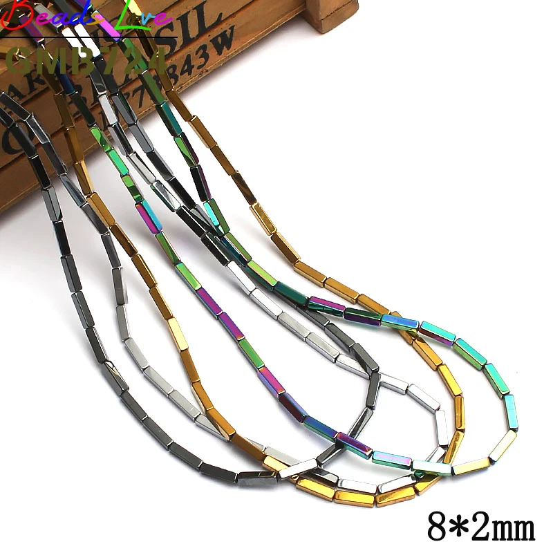 8*2 мм бусины из Натурального Гематита Квадратные россыпью для изготовления