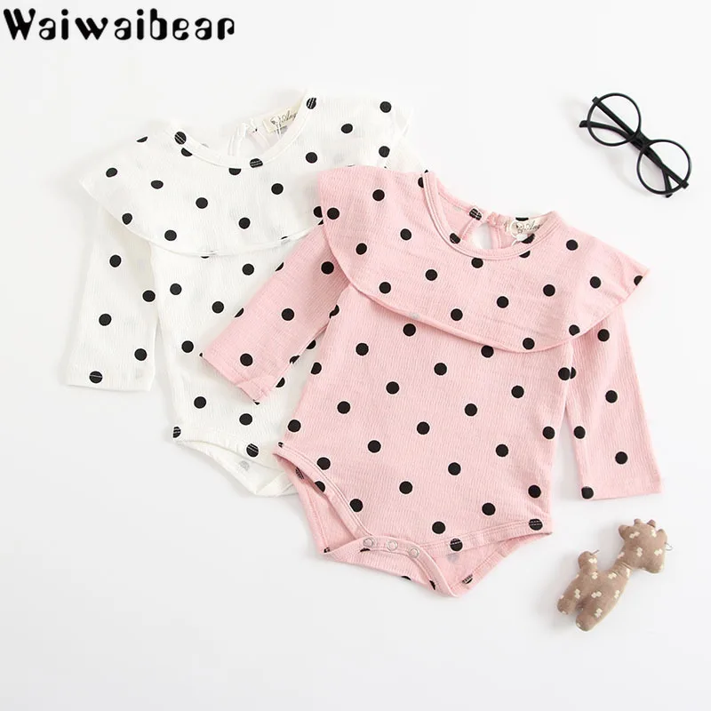 Унисекс комбинезон для новорожденных девочек Waiwaibear с длинными рукавами из хлопка ZHBB16.