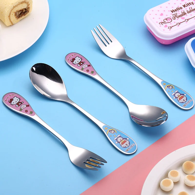 Модная Посуда Столовые приборы кухонная посуда Hello Kitty Spork набор для