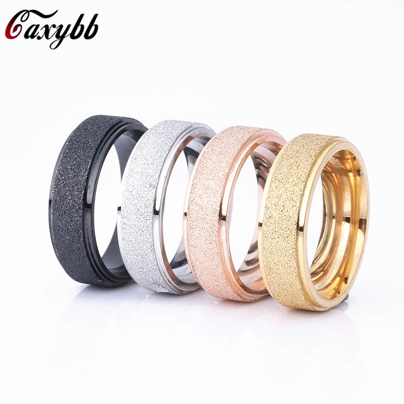 

Rose Gold/Gold/Silver Color Frosted Finger Ring for Woman Man Wedding Jewelry 316L Stainless Steel Top Quality Never Fade