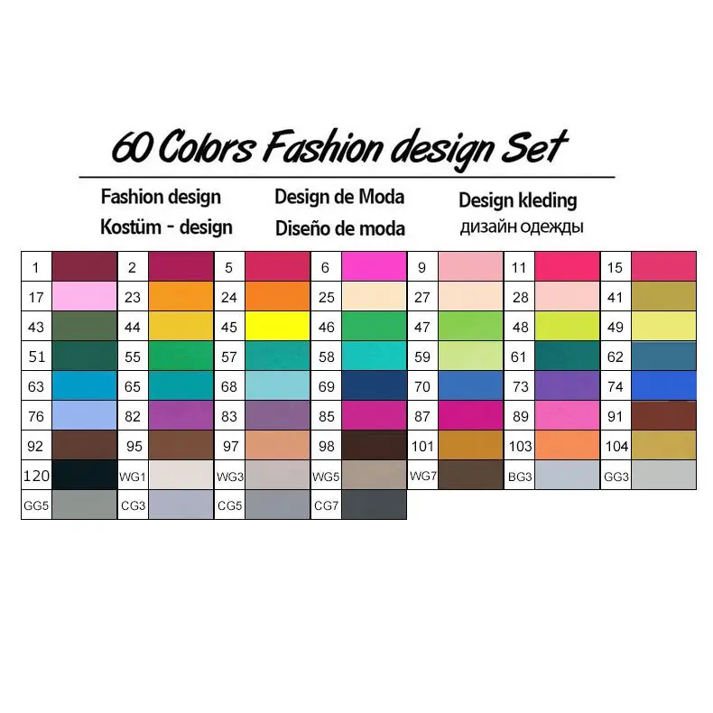 60 Clothing Set TOUCHNEW 30/40/60/80/168 Цвета набор маркеров для живописи двойная головка эскиз маркеры кисточки ручка для рисования манга анимация дизайн товары для рукоделия - Цвет: 60 Clothing Set
