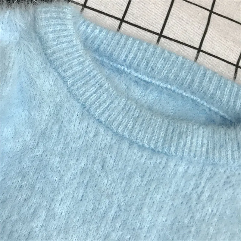 Женский мохеровый вязаный свитер пуловеры женская одежда зимний модный мягкий