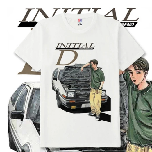 

Футболка с принтом Initial D Takumi Fujiwara HachiRoku, летняя футболка из 100% хлопка с круглым вырезом и коротким рукавом