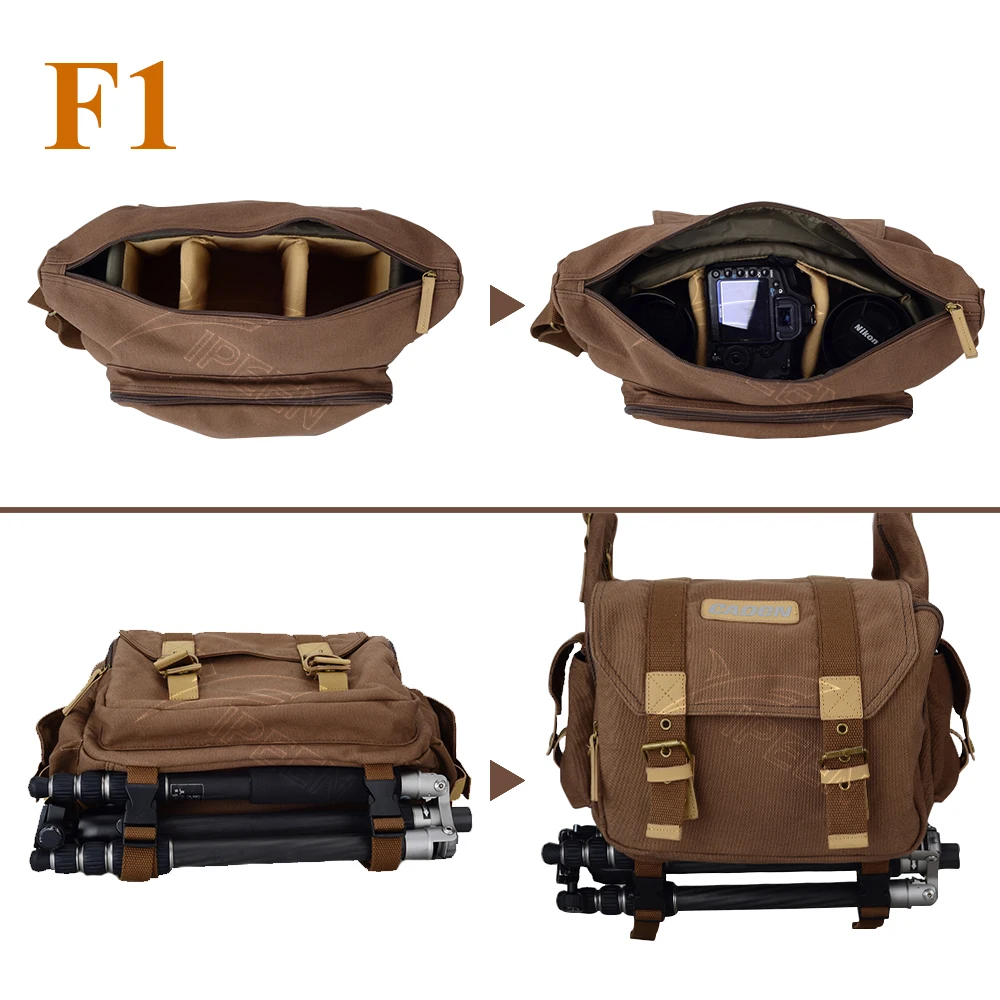 Сумка для камеры CADeN сумка цвета хаки на ремне фото и видеосъемки мягкая Dslr чехлы