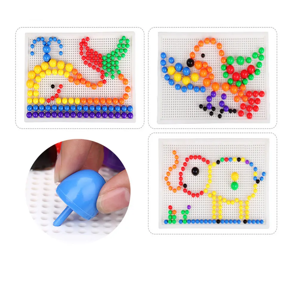 BOHS мозаика Pegboard Peg доска Детская школа строительные Пазлы игрушки с идеями