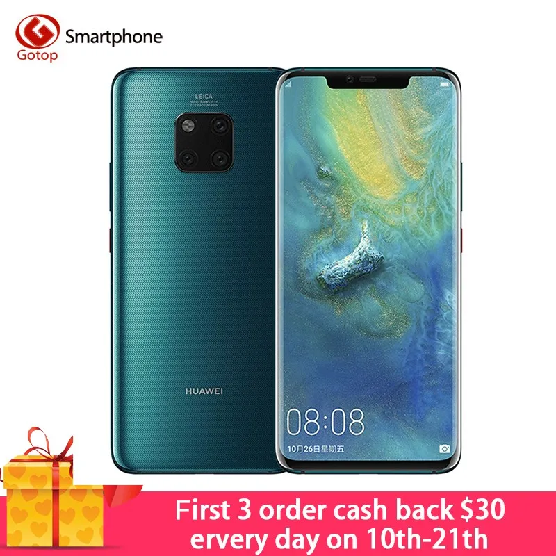 Мобильный телефон HUAWEI mate 20 Pro с глобальной версией водонепроницаемость IP68 6 ГБ ОЗУ