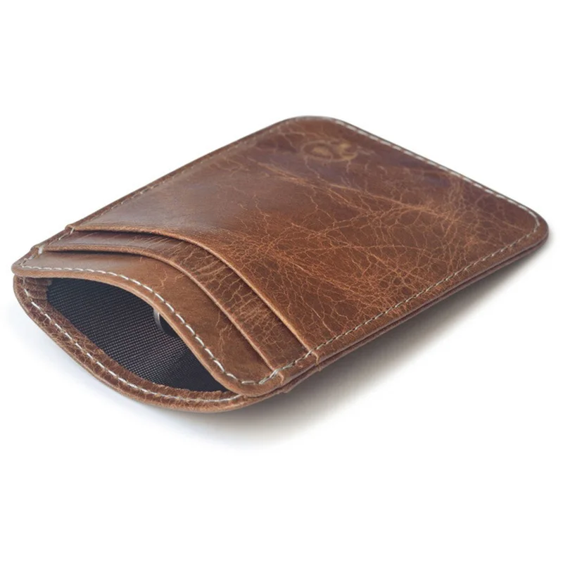 Мода 100% из натуральной кожи на тонком Банк Кредит Card Case Mini Wallet Для мужчин шины
