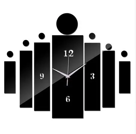 Зеркальные настенные акриловые часы 3d современный дизайн украшение для дома