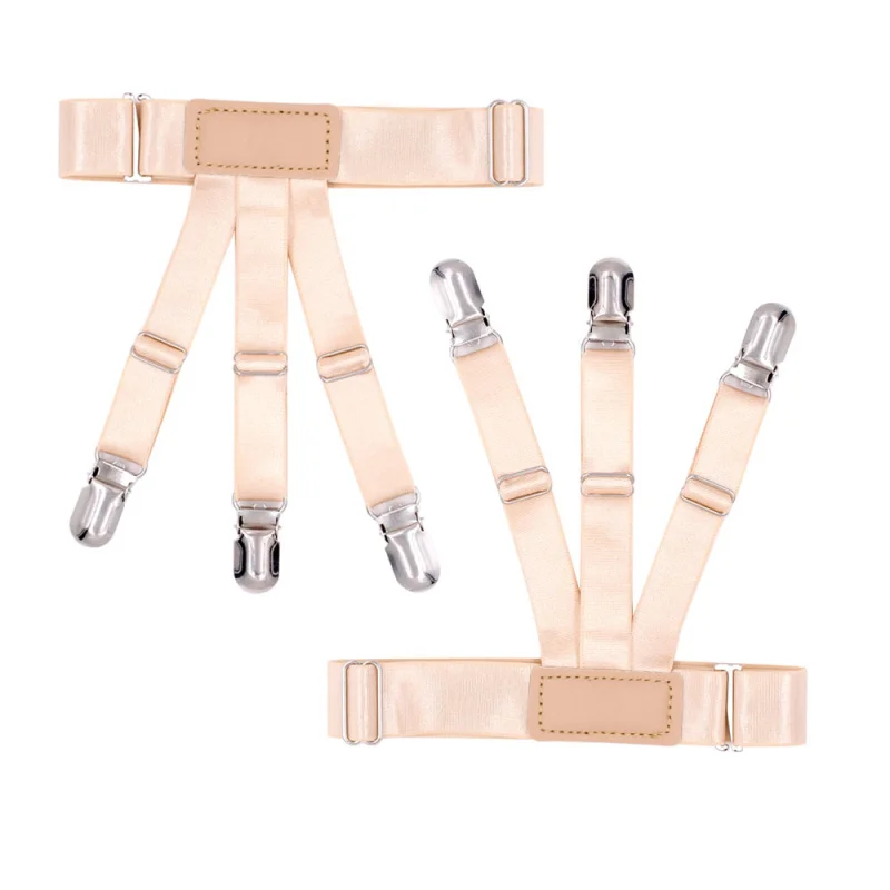 New Shirt Stays Holder Gentleman Leg Suspenders Braces Skin color Elastic Uniform Business strap Garters 1pair MR1136 | Аксессуары для