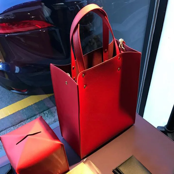 DUSUN 2pcs/Set Women Bag Tassel Pure PU Leather Shoulder Crossbody Bag Women Handbag Scarves Set Large Tote Female Shopping Bag