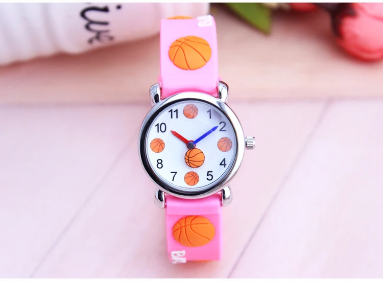 Детские баскетбольные часы с милыми рисунками водонепроницаемые резиновые