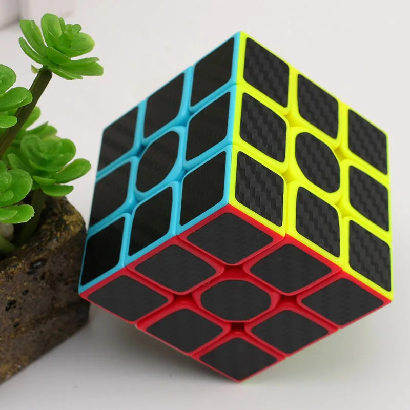 3x3x3 наклейка из углеродного волокна скорость магические кубики головоломка игрушка для детей подарок игрушка для молодых взрослых инструкция Профессиональный Кубик Рубика