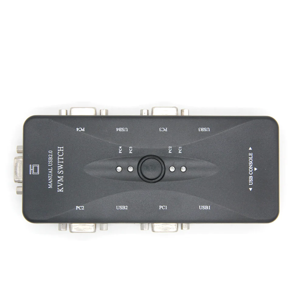 4 порта USB2.0 KVM переключатель VGA печать Авто монитор коробка сплиттер