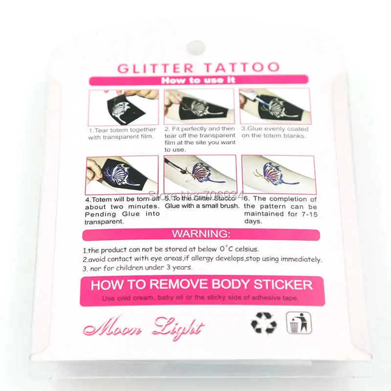 Флуоресцентные Блестящие Татуировки полный набор Временные татуировки 1 4