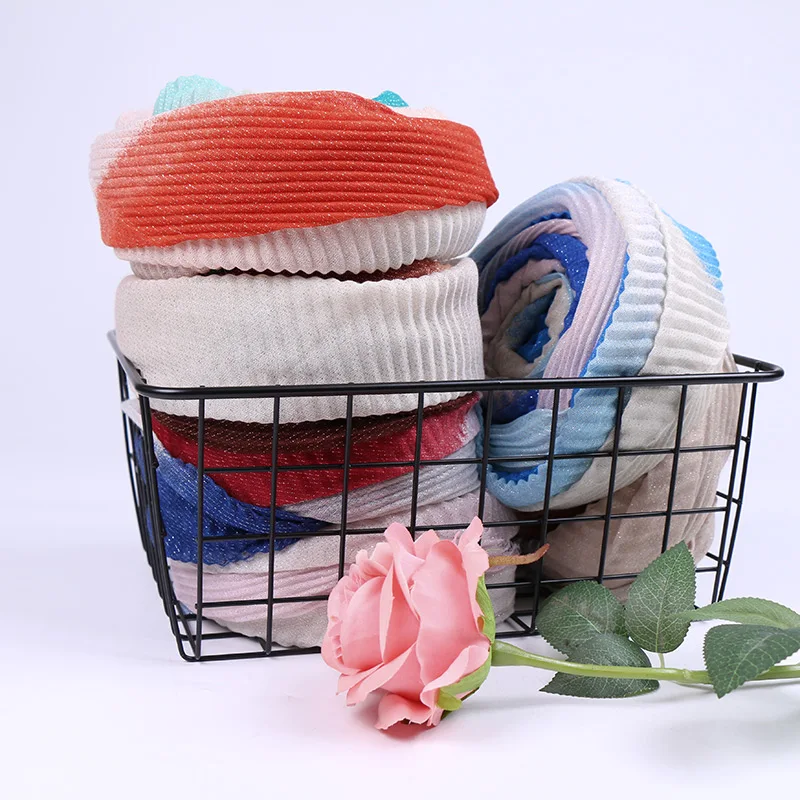 Омбре люрекс Блестящий хиджаб шарф женский простой мерцающий платок