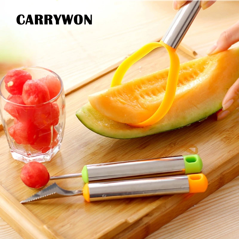 CARRYWON 3 шт./компл. ложка для дыни + нож разделывания чистки фруктов бытовой гаджет