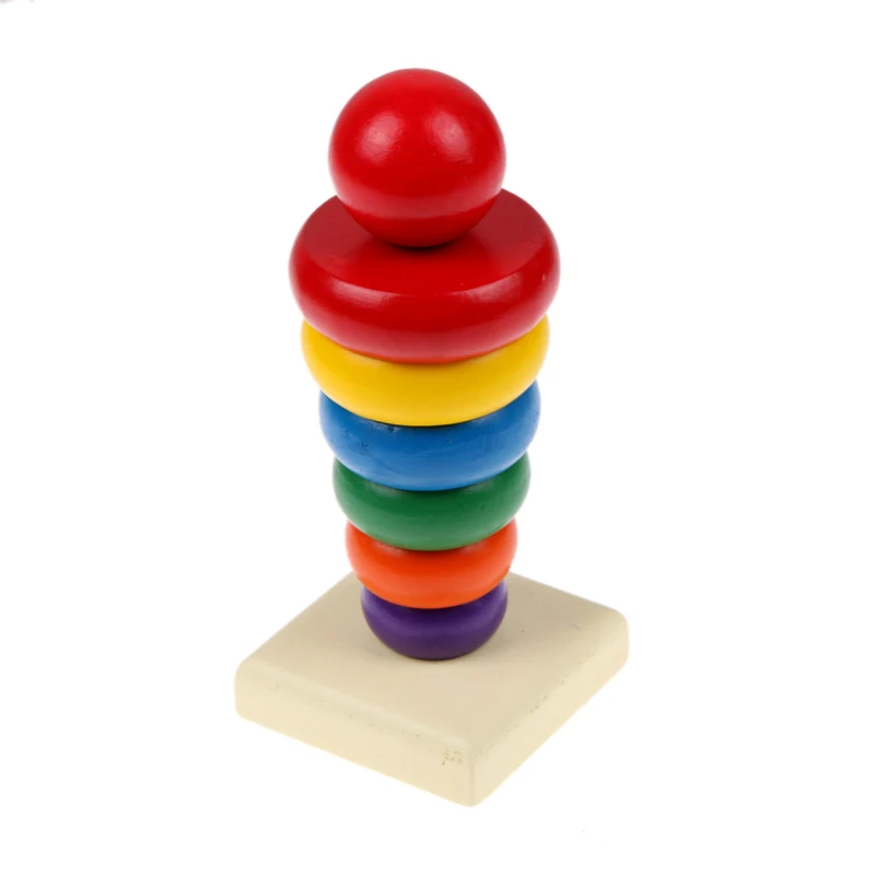 Дети Детские деревянные игрушки Укладка кольцо башня Stapelring блокирует Обучение